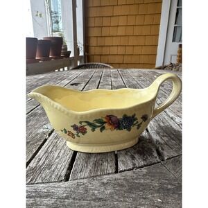 Vintage Homer Laughlin Yellow Floral Pattern Gravy Boat